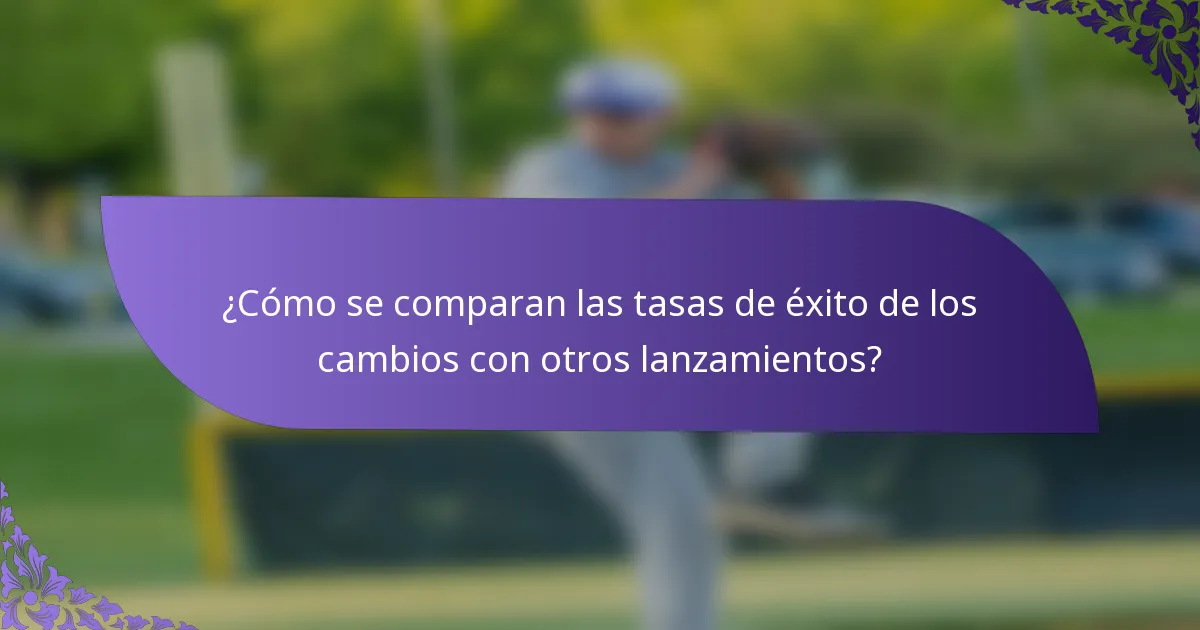 ¿Cómo se comparan las tasas de éxito de los cambios con otros lanzamientos?
