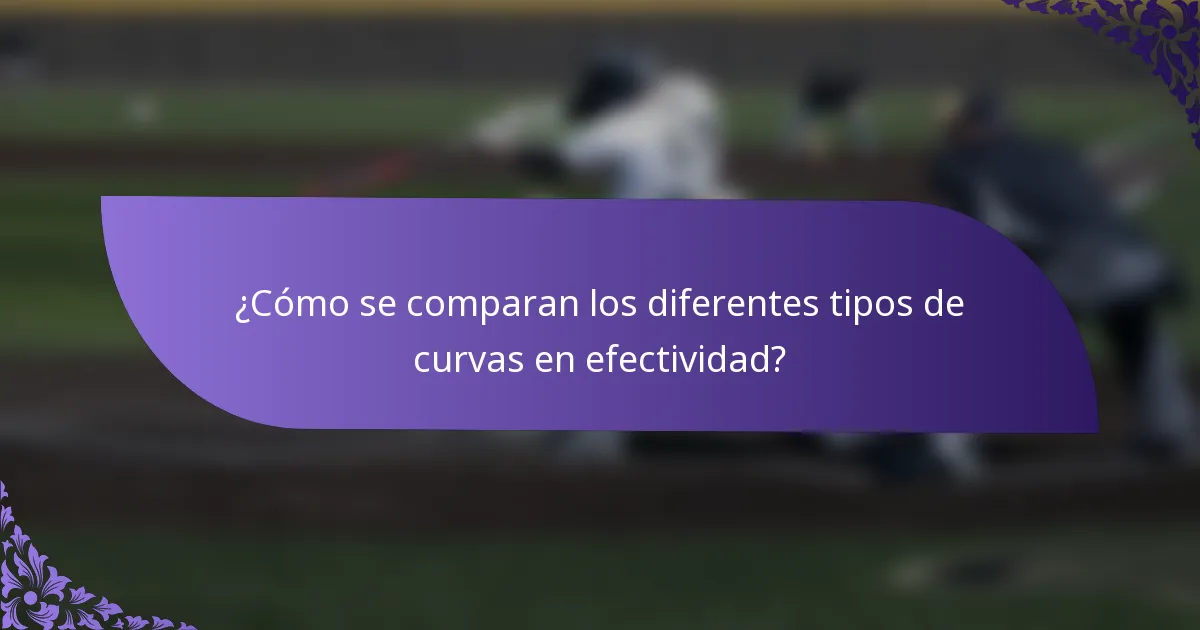 ¿Cómo se comparan los diferentes tipos de curvas en efectividad?