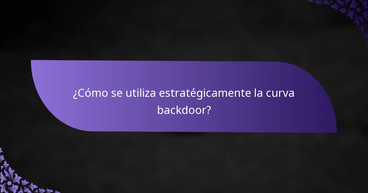 ¿Cómo se utiliza estratégicamente la curva backdoor?